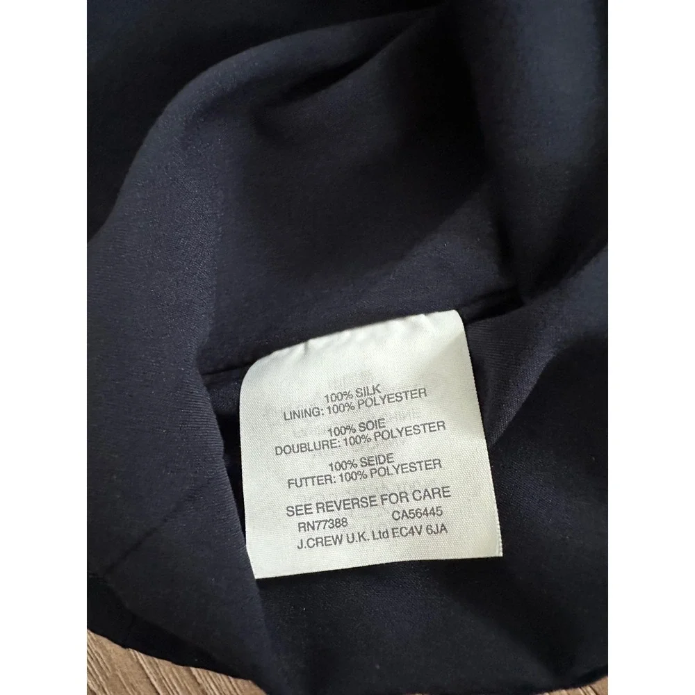 J.Crew Navy 100% Silk Tie Shoulder Peplum Camisole 6 Casual Romantic Feminine